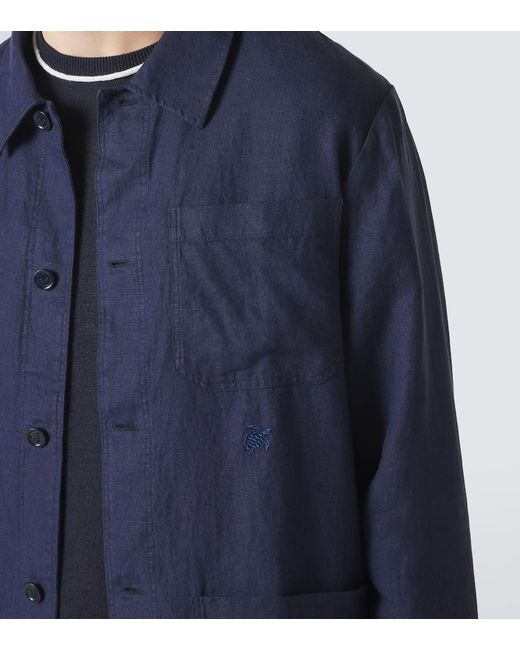 Vilebrequin Blue Linen Overshirt for men