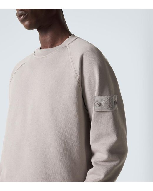 Stone Island Gray Compass Cotton Jersey Sweatshirt for men