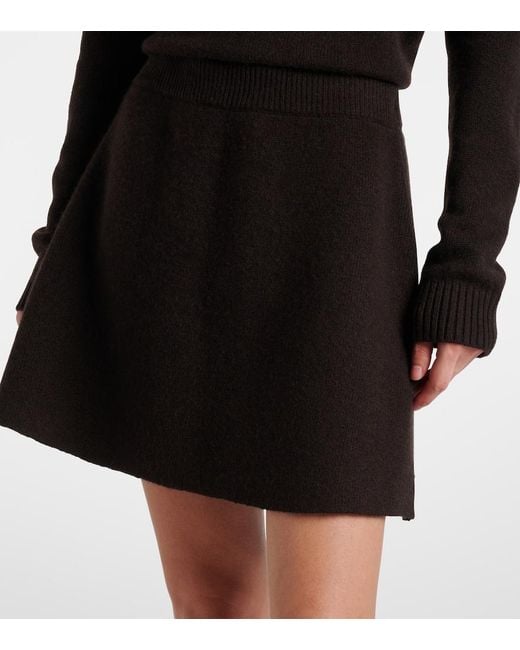 Lisa Yang Black Clare High-Rise Cashmere Miniskirt