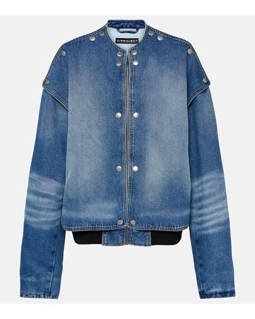 Y. Project Blue Snap Off Denim Bomber Jacket
