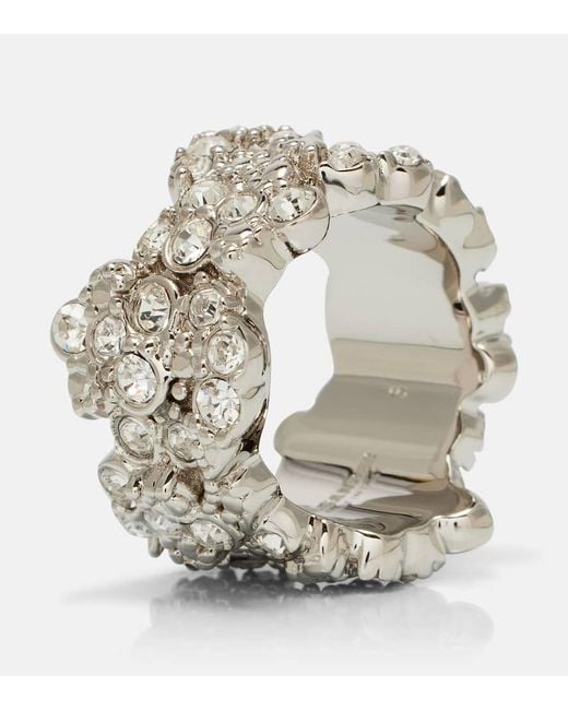 Anello Con Cristalli di Jil Sander in Gray