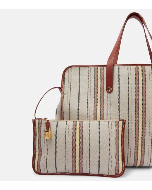 Loro Piana Brown Tote Bag Laguna Mit Leder