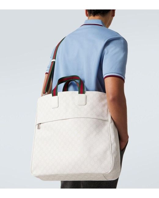 Gucci White Gg Canvas Large Tote Bag for men