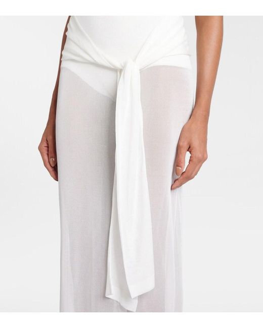 Jacquemus White La Robe Maille Nodo Sheer Gown