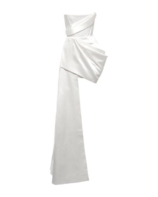 Alex Perry Bridal Blair Satin Minidress in White | Lyst Canada