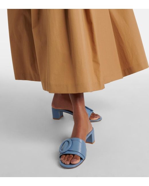 Gianvito Rossi Blue Venezia 45 Leather Mules