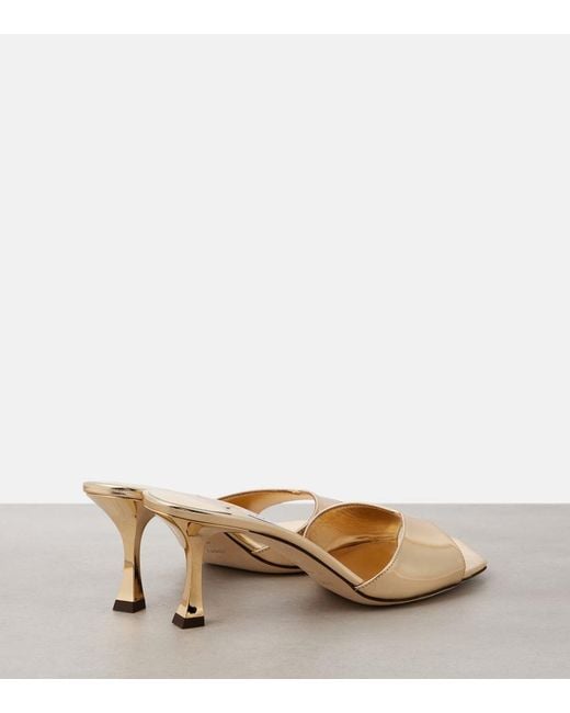 Jimmy Choo Natural Skye 70 Metallic Leather Mules