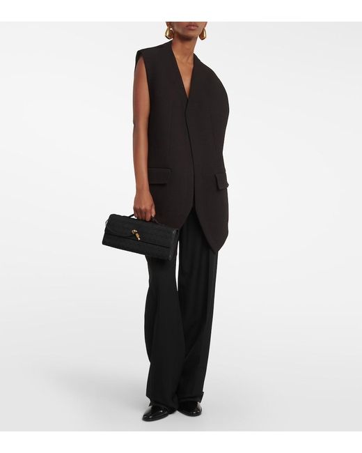Bottega Veneta Black Andiamo Intrecciato Leather Clutch