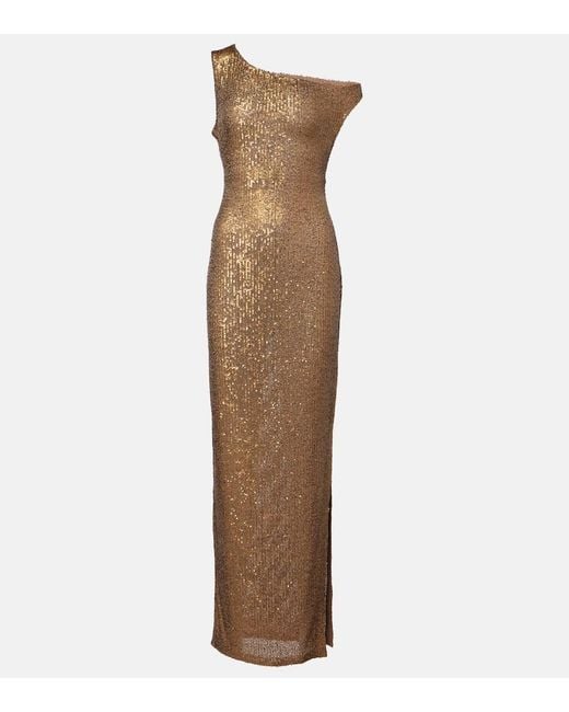Abito Da Sera Con Paillettes di Norma Kamali in Brown