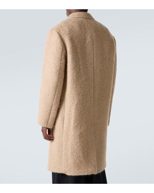 Dries Van Noten Natural Mohair And Wool Coat for men