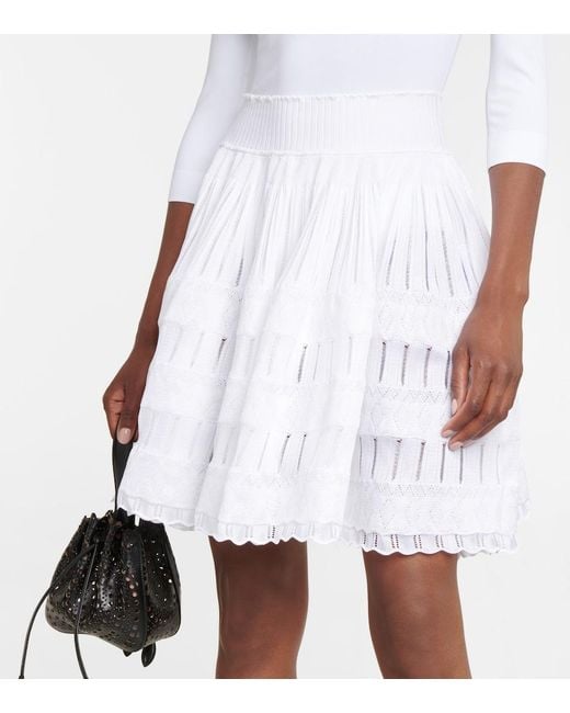 Alaïa White Alaia Crinoline Pleated Miniskirt