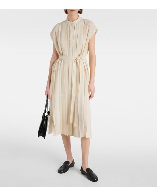 Joseph Natural Davidge Plisse Midi Dress
