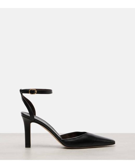 The Row Black Carla 80 Leather Sandals
