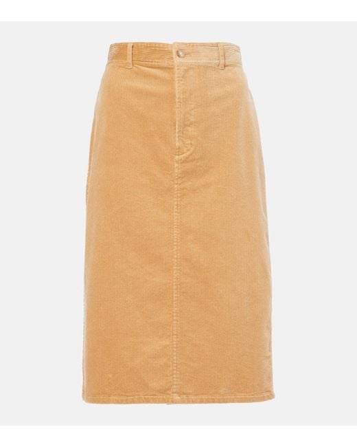 Polo Ralph Lauren Natural Cotton Corduroy Pencil Skirt
