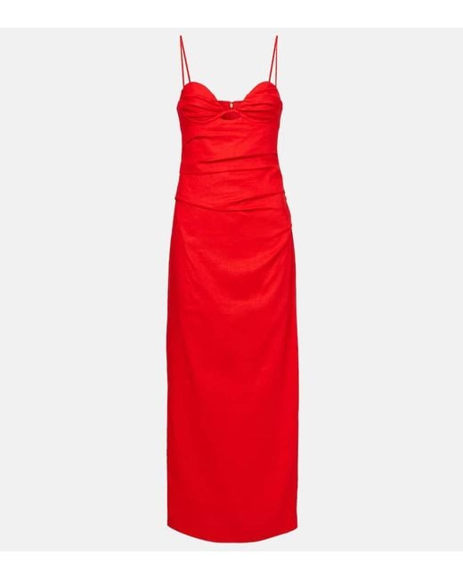 Sir Red Maxikleid Noemi Aus Leinen