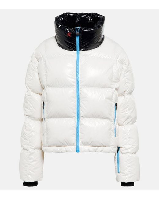 Perfect Moment White Nevada Quilted Glossed-Shell Down Ski Jacket