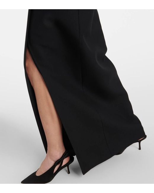 Valentino Black Maxirock Vlogo Locker Aus Crepe Couture