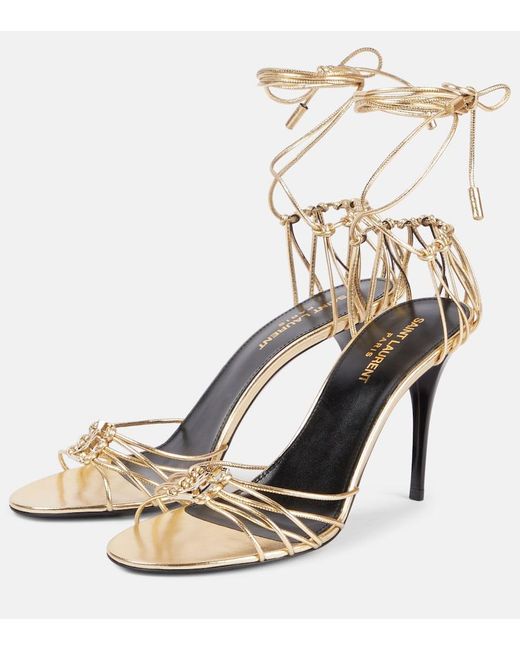 Saint Laurent Metallic 'Babylone' Sandals