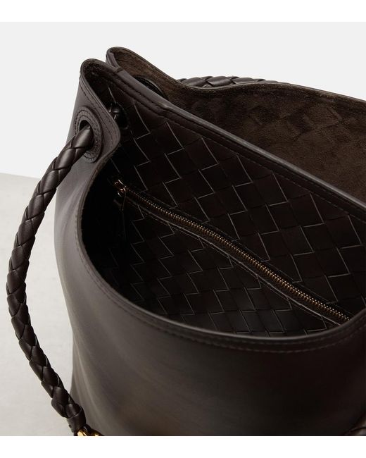 Bottega Veneta Black Andiamo Small Leather Bucket Bag