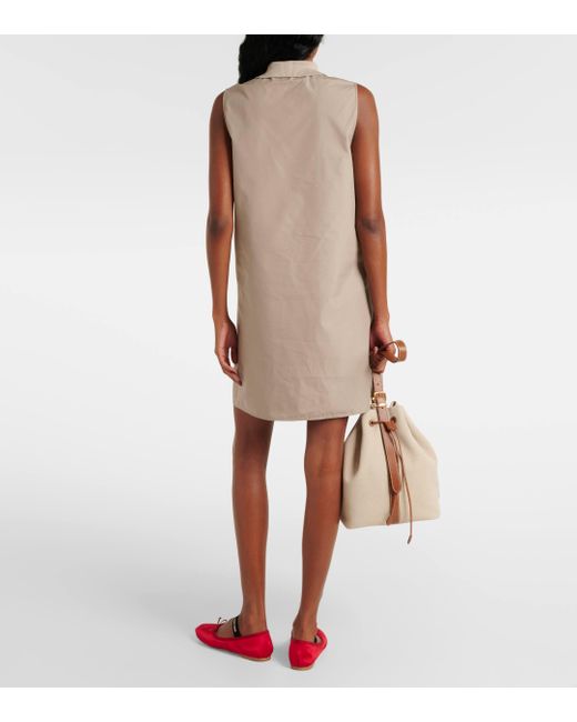 Miu Miu Natural Panama Cotton-Blend Minidress