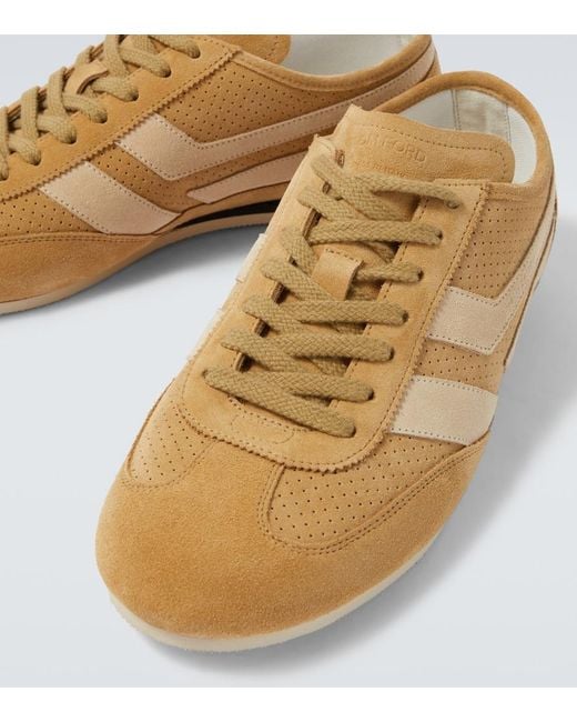 Tom Ford Natural Brook Suede Sneakers for men