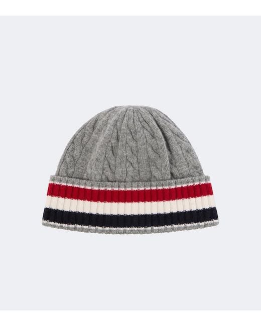 Thom Browne Gray Virgin Wool Beanie for men