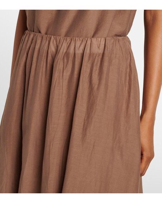Velvet Brown Ines Cotton And Silk Voile Maxi Skirt