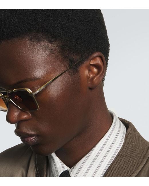 Jacques Marie Mage Brown Commodore Square Sunglasses for men