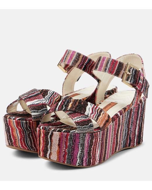 Missoni Pink Julia Raschel Platform Sandals