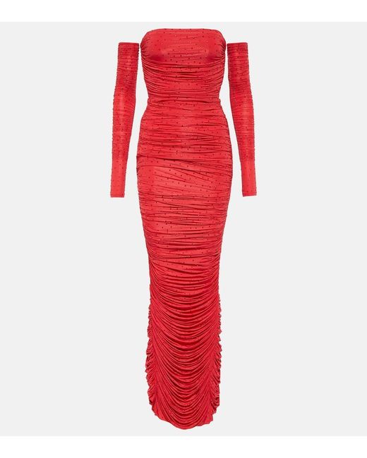 Alex Perry Red Hyland Embellished Jersey Gown