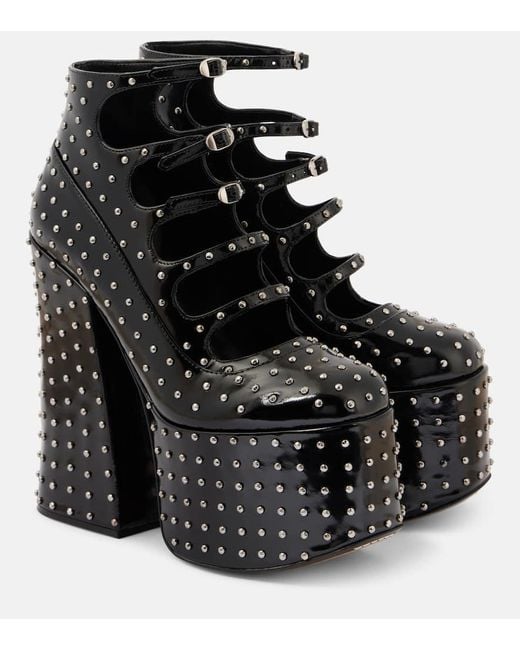 Marc Jacobs Black Kiki Studded Leather Platform Ankle Boots