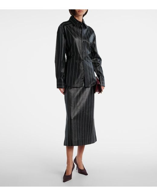 Victoria Beckham Black Belted Leather Jacket
