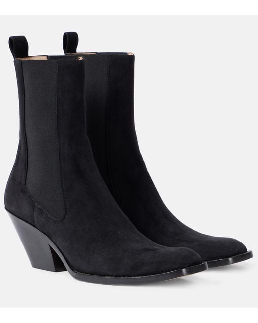Khaite Black Austin 60 Suede Ankle Boots