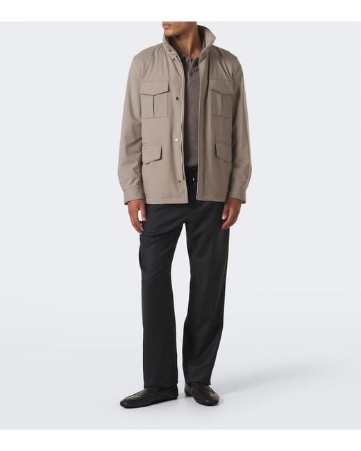 Agnona Brown Technical Field Jacket for men