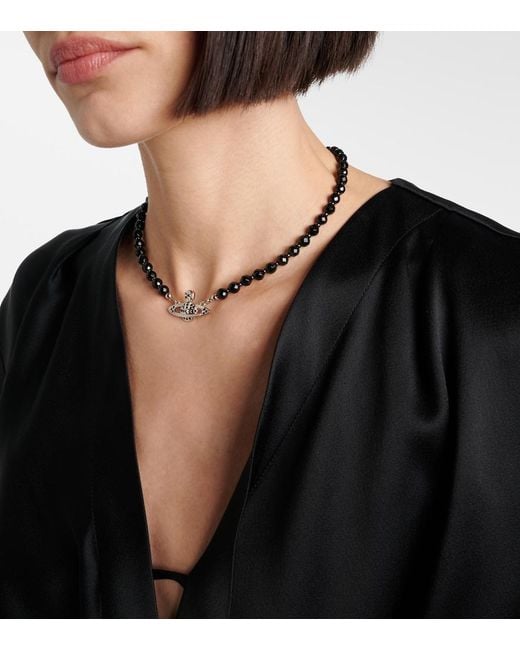 Vivienne Westwood Metallic Messaline Embellished Choker
