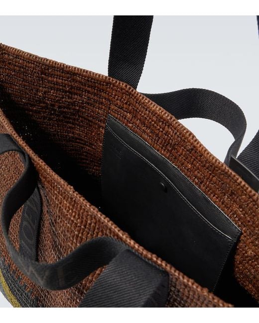 Loewe Brown Fold Raffia Shopper for men