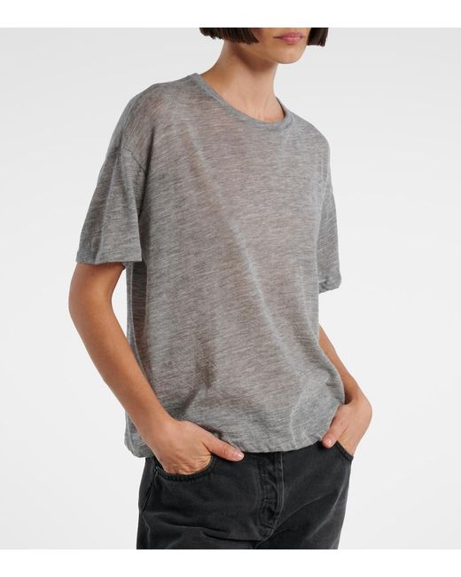 The Row Gray Lila Knitted Cashmere Top