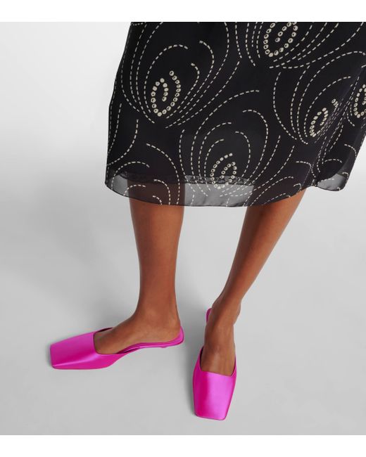 Prada Satin Mules in Pink Lyst UK