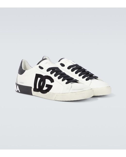 Dolce & Gabbana Metallic Dg Leather Sneakers for men