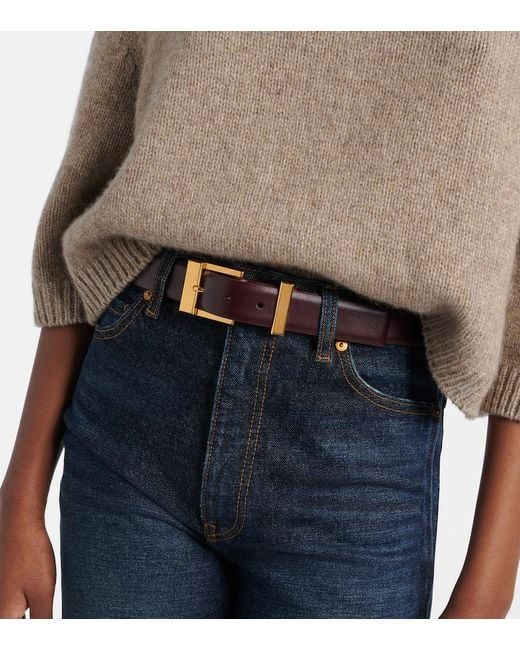 Khaite Brown Manhattan Leather Belt