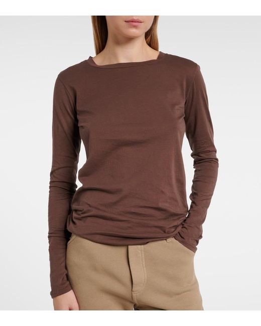 Nili Lotan Brown Susana Cotton Jersey T-Shirt