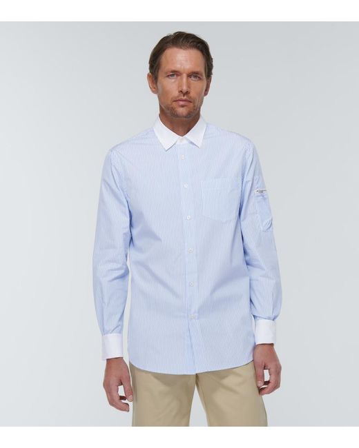 Winnie New York Blue Striped Cotton Poplin Shirt for men