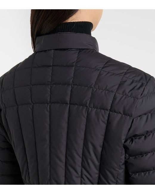 Moncler Black Menthelong Quilted Down Coat