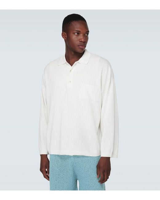 Pullover Polo Oversize di Commas in White da Uomo