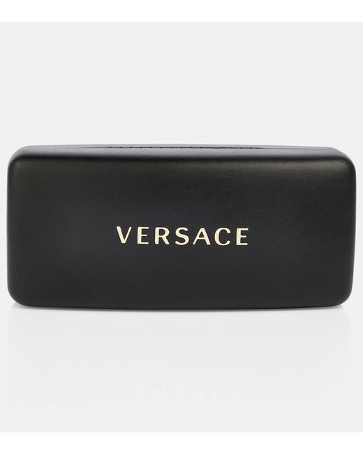 Versace Black Verzierte Oversize-Sonnenbrille Greca