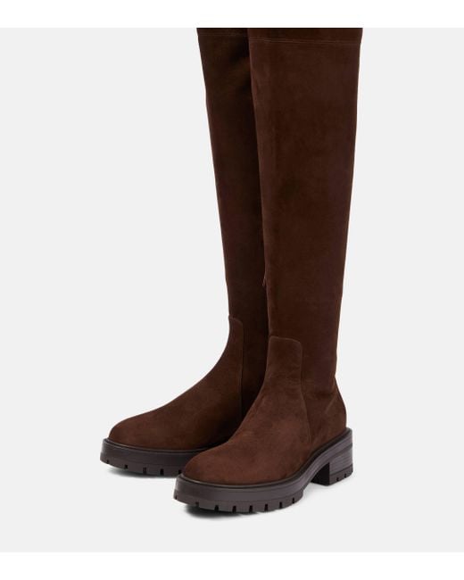 Aquazzura Brown Whitney Suede Knee-high Boots