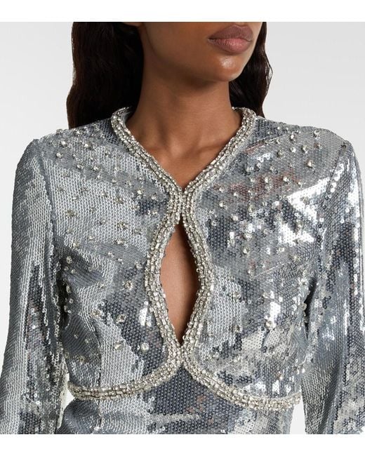 Rebecca Vallance Gray Blythe Sequined Minidress