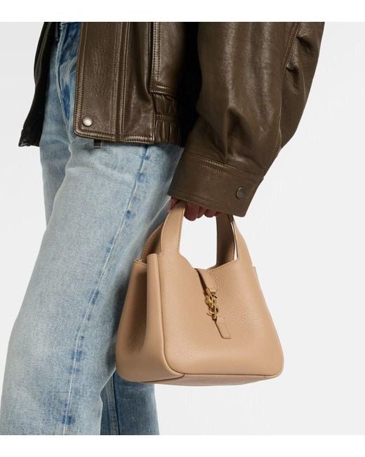 Saint Laurent Brown Le 5 A 7 Baby Bea Leather Top-Handle Bag