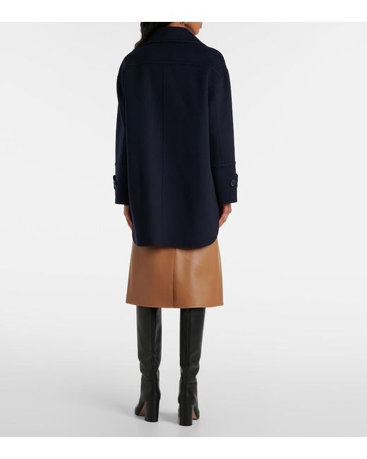 Max Mara Blue Double-Breasted Wool Jacket