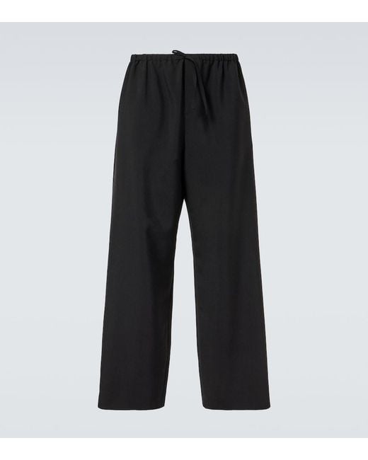 The Row Black Donatello Mid-Rise Wool Wide-Leg Pants for men